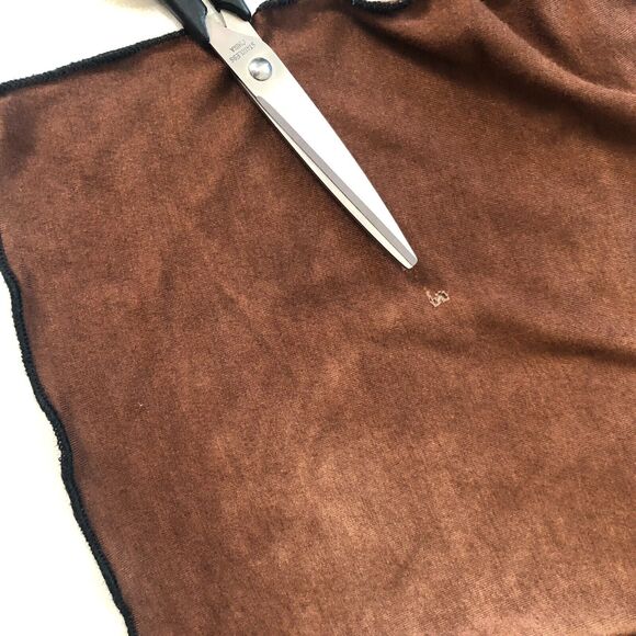 Boho Tunic Top L/XL Brown Black Stretch Lagenlook Shark Bite Hem - Picture 4 of 10